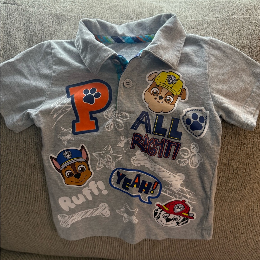 Gray Paw Patrol Graphic Polo Shirt